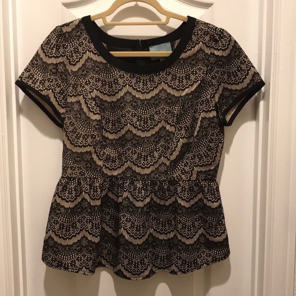 Skies Are Blue Peplum Top, Size L